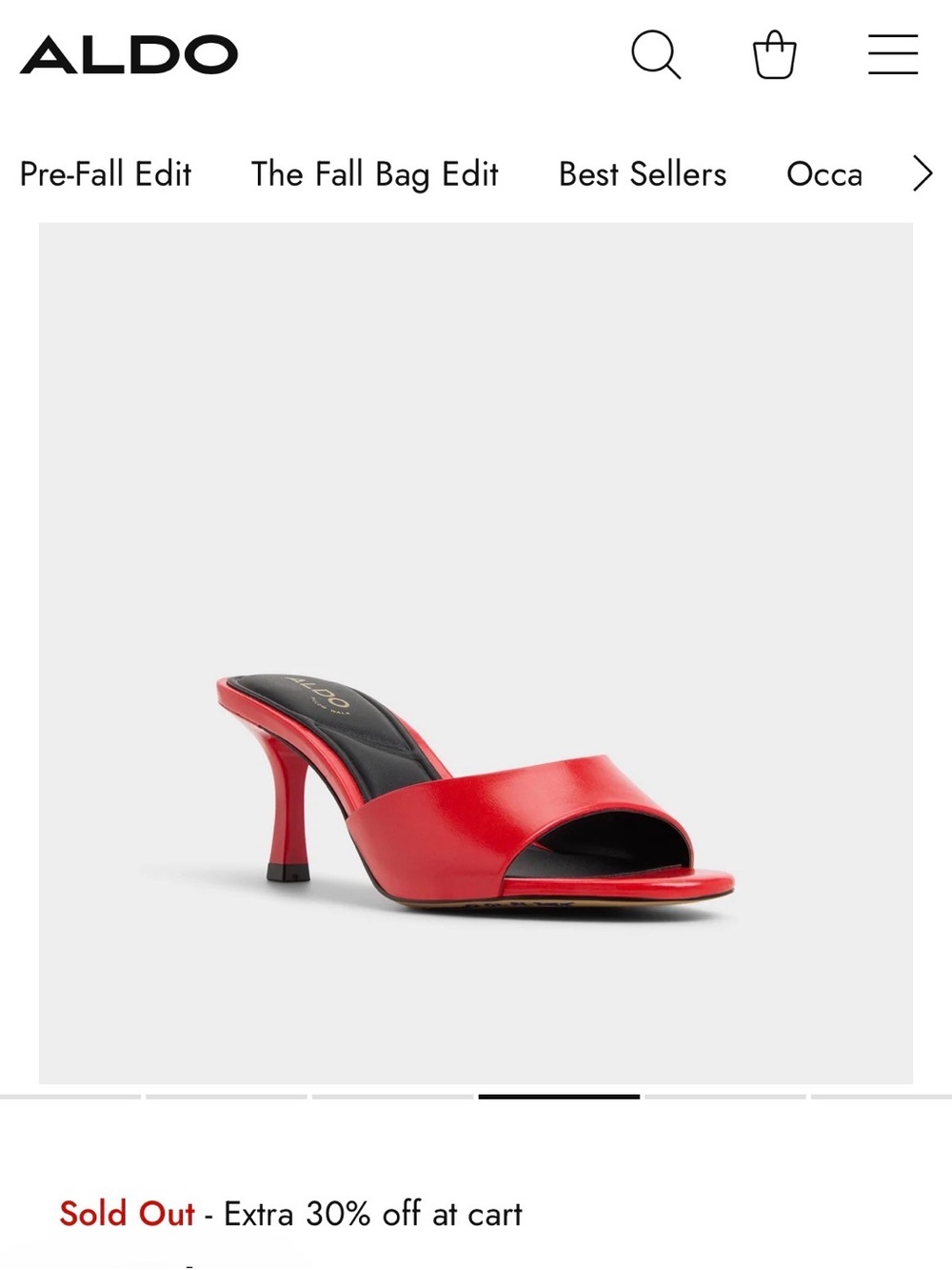ALDO Red Open-Toe Mid Heel Mule